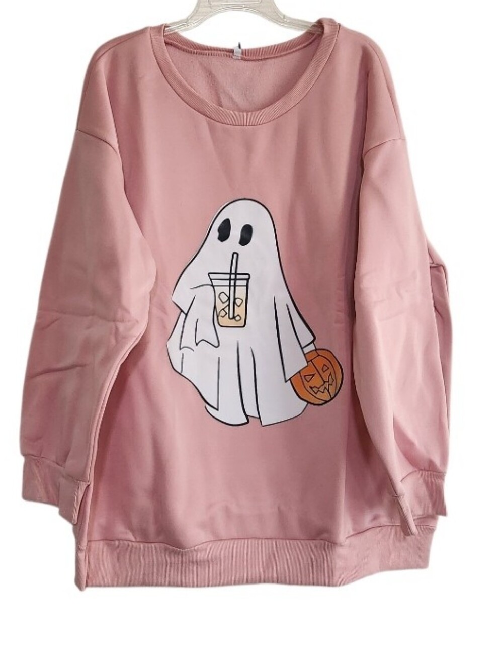 Pink Ghost Womens  Graphic Sweatshirtsz 3x Nwt